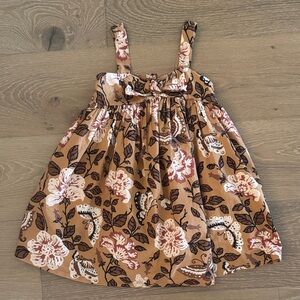 Janie and Jack Tan Floral Kids Dress